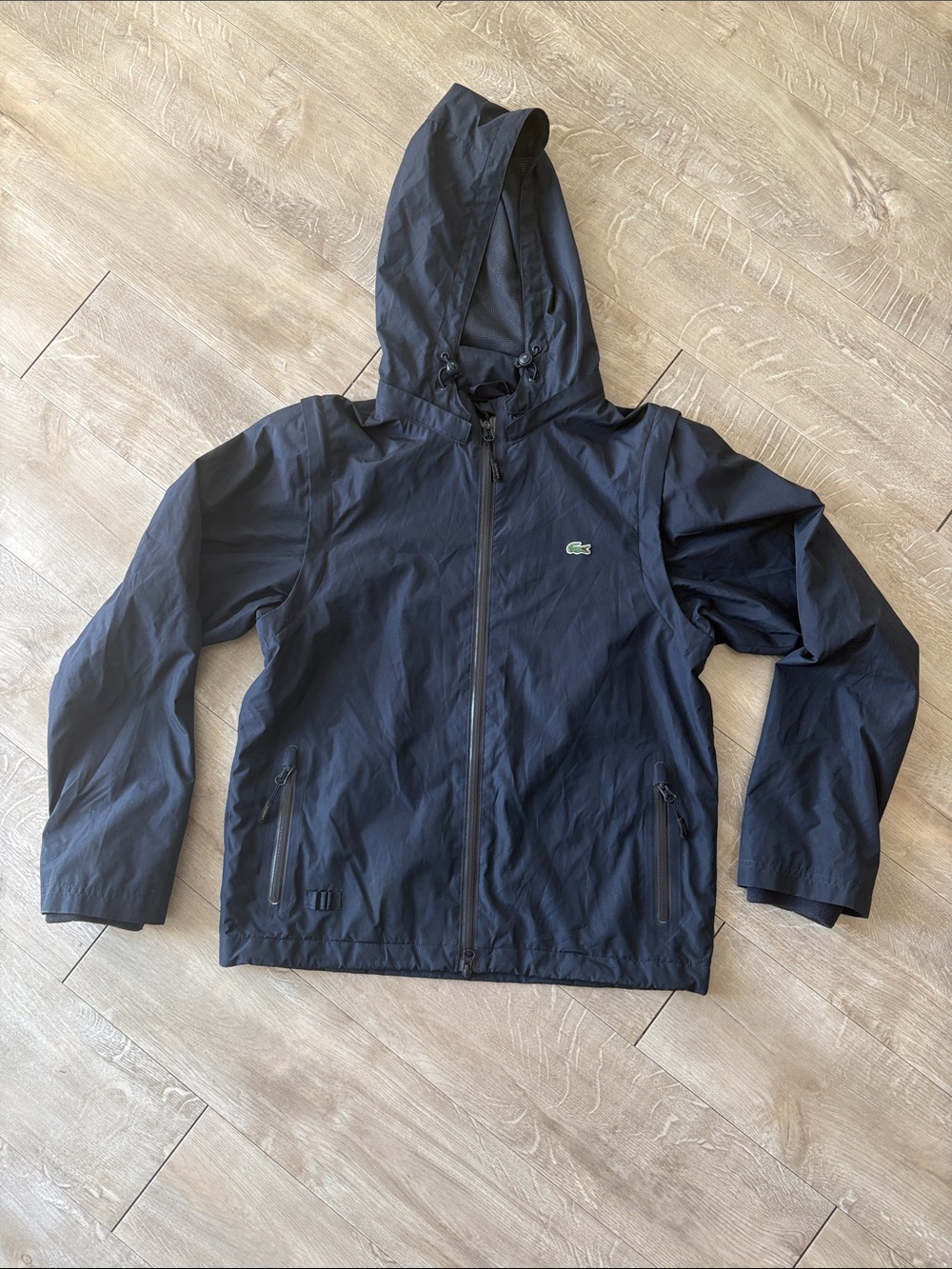 Lacoste Sport 2 In 1 Hooded Zip Windbreaker Jacket + Vest Men’s Size 38 Small